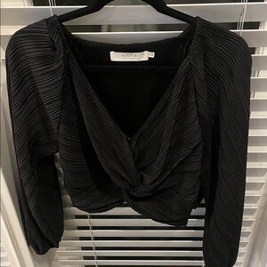 Astr Black Textured Women's Blouse